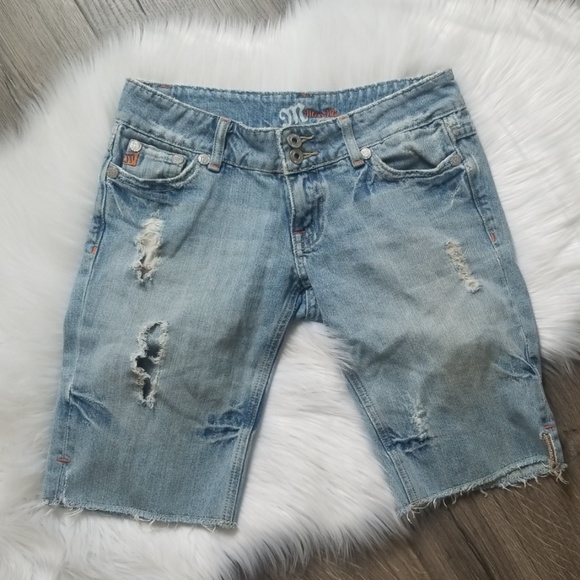 Miss Me Pants - Miss Me Distressed Bermuda Shorts